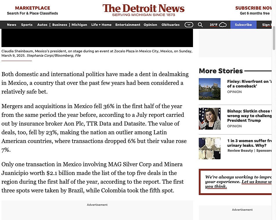 M&A dries up in Mexico as politics get in the way of dealmaking